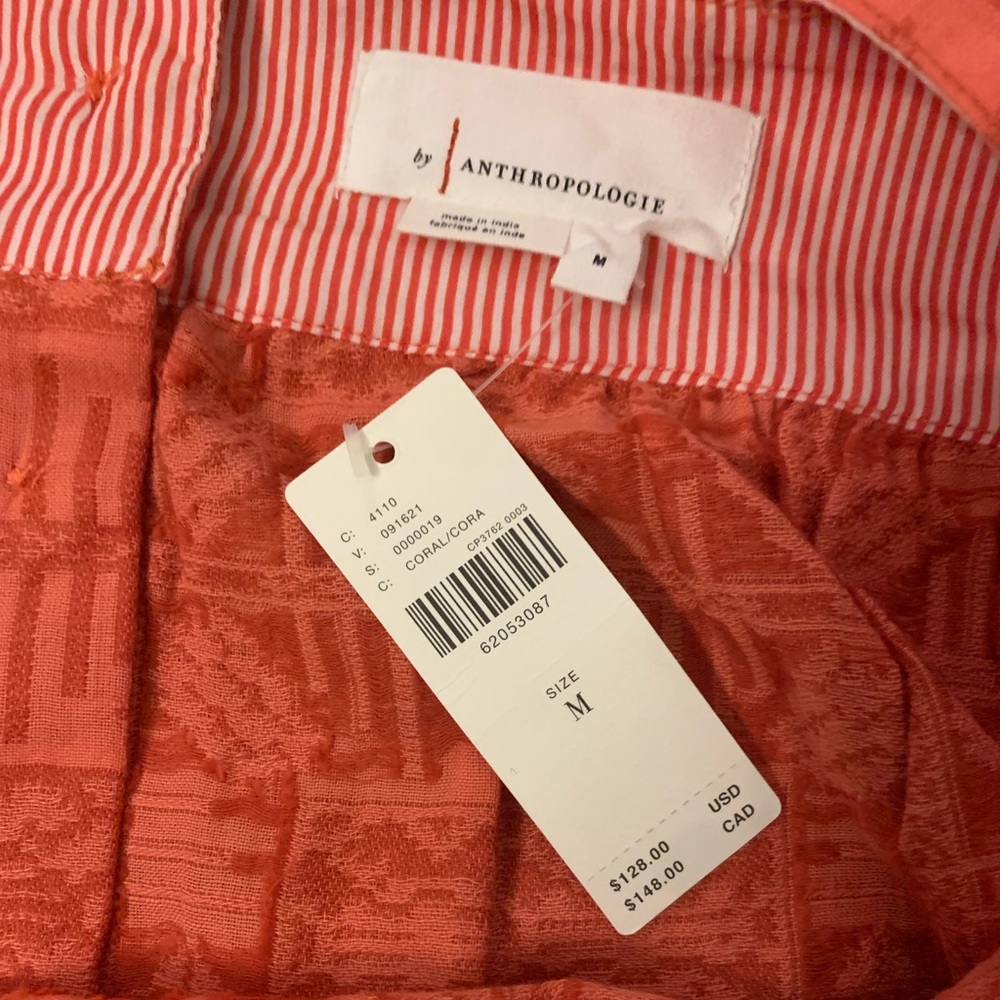 NWT Anthropologie Woven Coral Tank Top Medium - Picture 5 of 5